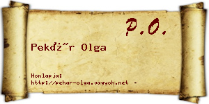 Pekár Olga névjegykártya