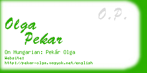 olga pekar business card